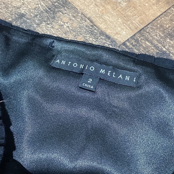 Antonio Melani dress 100% silk size 2‎ black lined - Picture 5 of 7